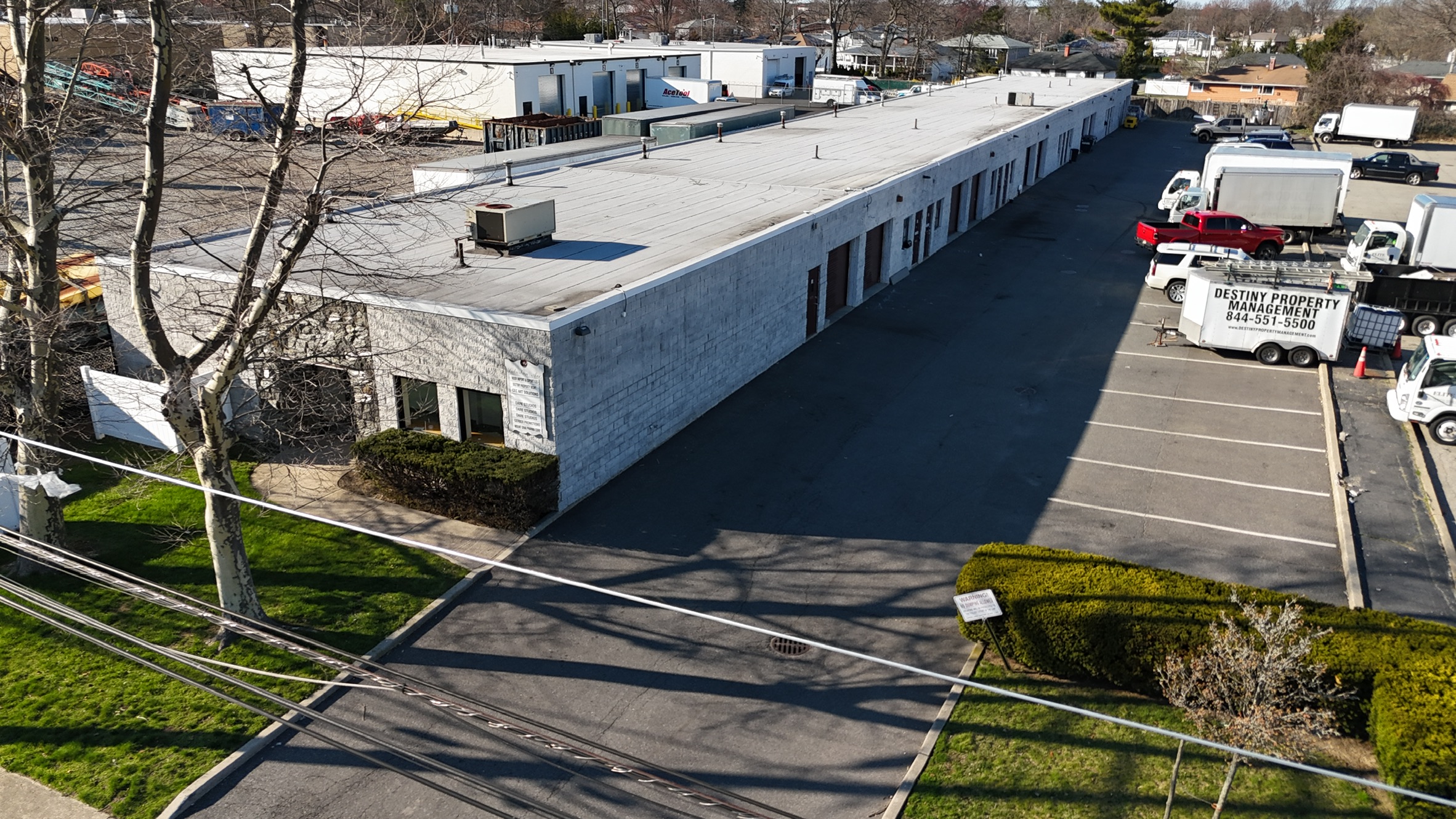 261 Suburban Avenue Deer Park NY — drone view of multi-tenant industrial building
